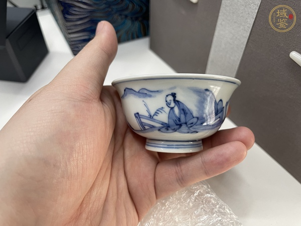 古玩陶瓷青花人物杯真品鑒賞圖