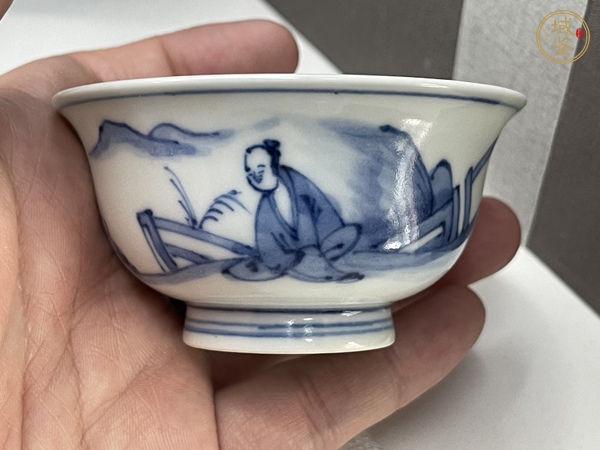 古玩陶瓷青花人物杯真品鑒賞圖