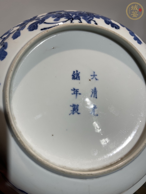 古玩陶瓷光緒青花花卉盤真品鑒賞圖