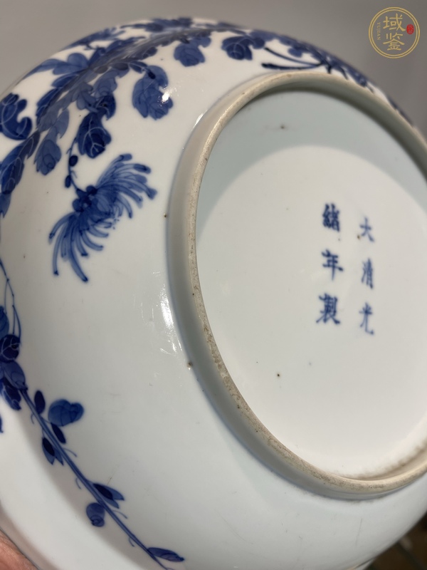 古玩陶瓷光緒青花花卉盤真品鑒賞圖