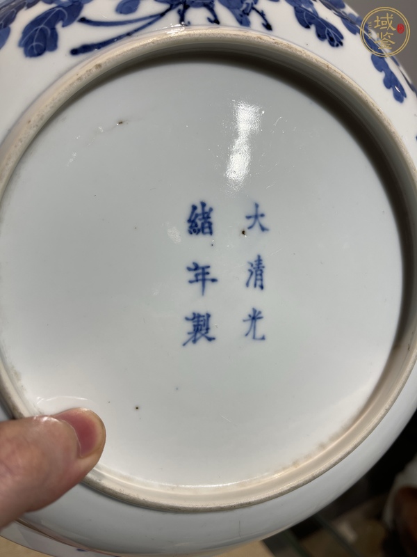 古玩陶瓷光緒青花花卉盤真品鑒賞圖