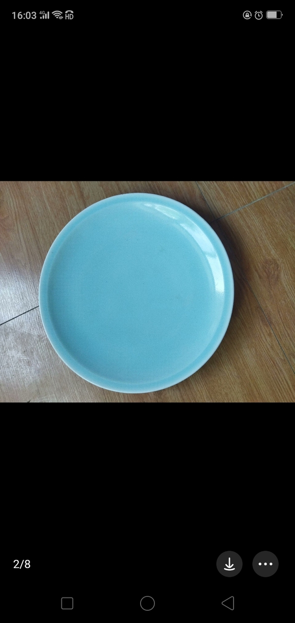 古玩陶瓷豆青釉盤拍賣,當前價格985元
