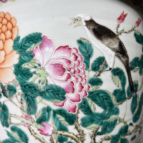 古玩陶瓷花鳥紋粉彩花盆拍賣,當前價格10888元