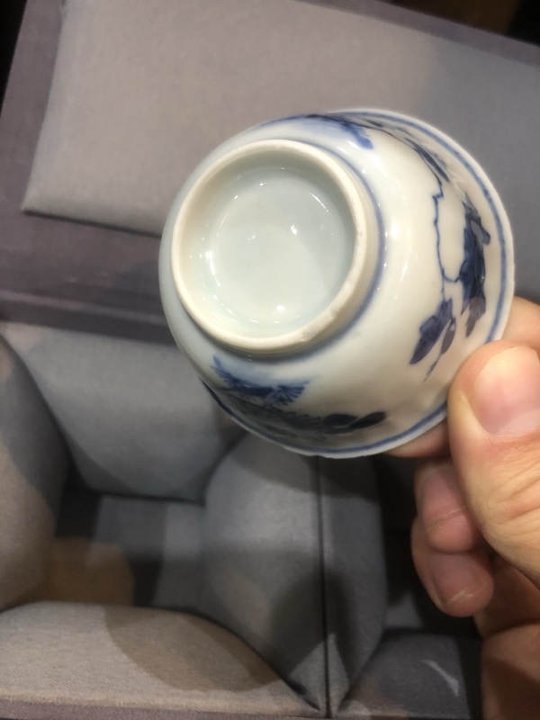 古玩陶瓷清-康熙-青花瓜棱花卉紋-品茗杯一對拍賣,當前價格1250元