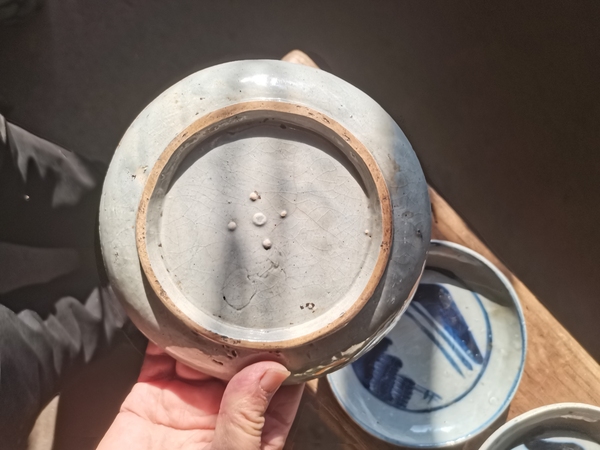 古玩陶瓷晚清磁州窯青花盤青花瓷磁州窯很少。拍賣,當前價格999元