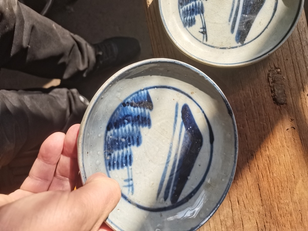 古玩陶瓷晚清磁州窯青花盤青花瓷磁州窯很少。拍賣,當前價格999元