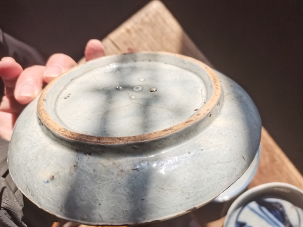 古玩陶瓷晚清磁州窯青花盤青花瓷磁州窯很少。拍賣,當前價格999元
