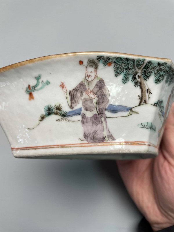 古玩陶瓷清·同治 本朝款細路粉彩八仙人物供盤拍賣,當前價格2280元