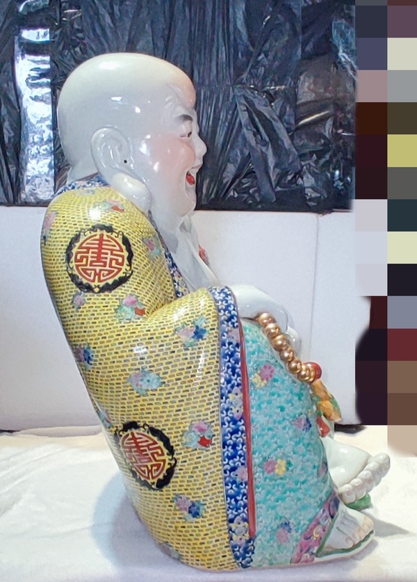 古玩陶瓷創(chuàng)匯時(shí)期福建會(huì)館粉彩彌勒佛坐像拍賣,當(dāng)前價(jià)格5678元