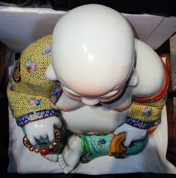 古玩陶瓷創(chuàng)匯時(shí)期福建會(huì)館粉彩彌勒佛坐像拍賣,當(dāng)前價(jià)格5678元