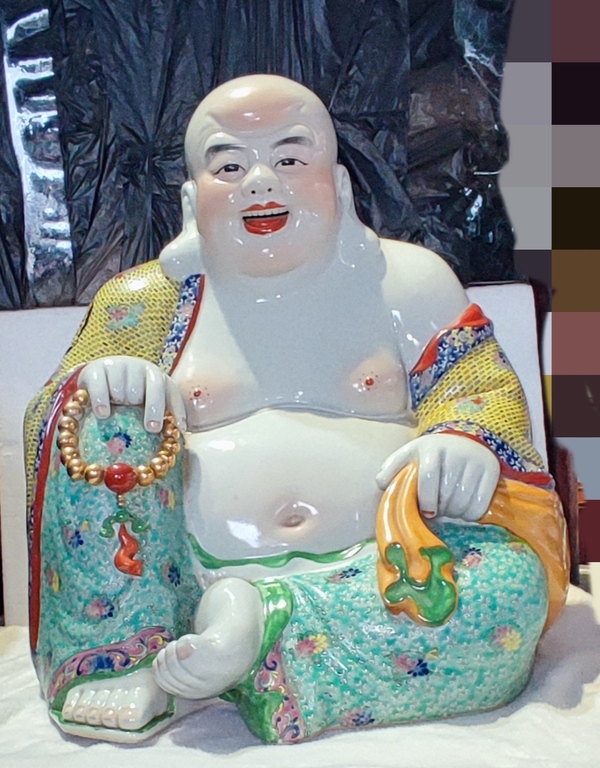 古玩陶瓷創(chuàng)匯時(shí)期福建會(huì)館粉彩彌勒佛坐像拍賣,當(dāng)前價(jià)格5678元