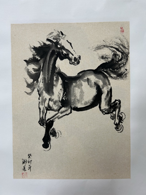 古玩字畫傅湘茗《奔馬》拍賣,當前價格358元