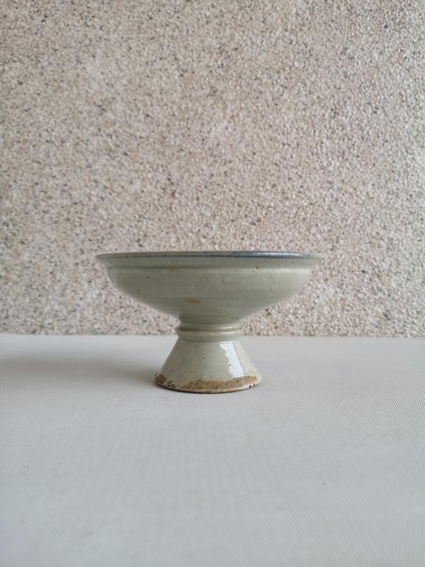 古玩陶瓷青花彩繪花卉紋高足盤拍賣,當前價格345元