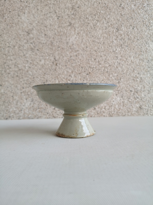 古玩陶瓷青花彩繪花卉紋高足盤拍賣,當前價格345元