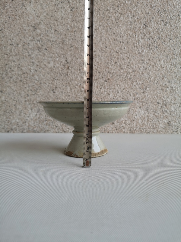 古玩陶瓷青花彩繪花卉紋高足盤拍賣,當前價格345元