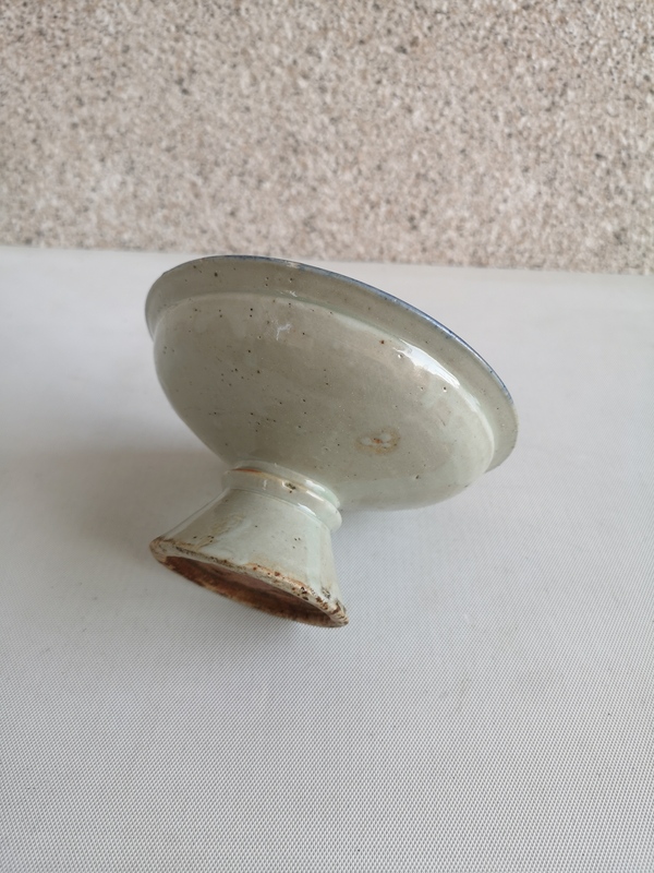 古玩陶瓷青花彩繪花卉紋高足盤拍賣,當前價格345元