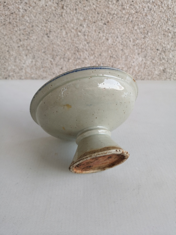 古玩陶瓷青花彩繪花卉紋高足盤拍賣,當前價格345元