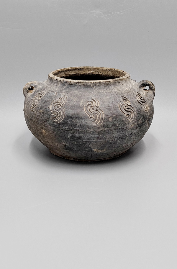 古玩陶瓷唐代黑陶刻劃鳳紋茶器拍賣,當前價格5600元