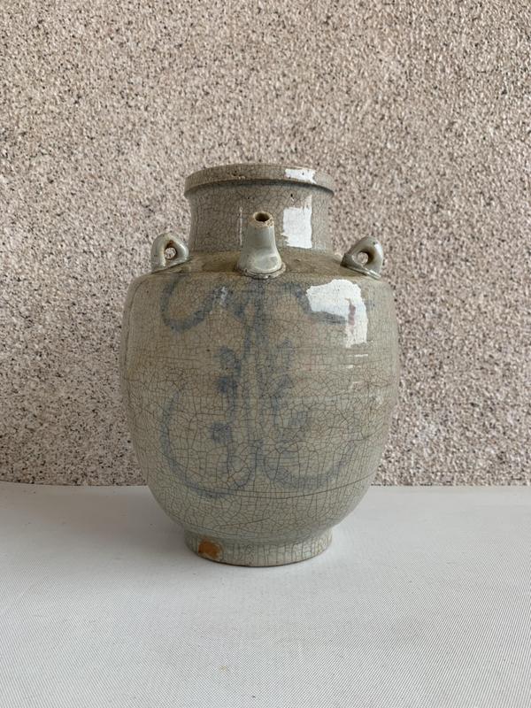 古玩陶瓷青花花卉紋四系罐拍賣,當(dāng)前價(jià)格580元