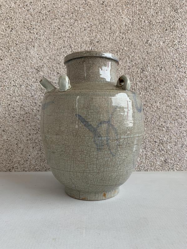 古玩陶瓷青花花卉紋四系罐拍賣,當(dāng)前價(jià)格580元
