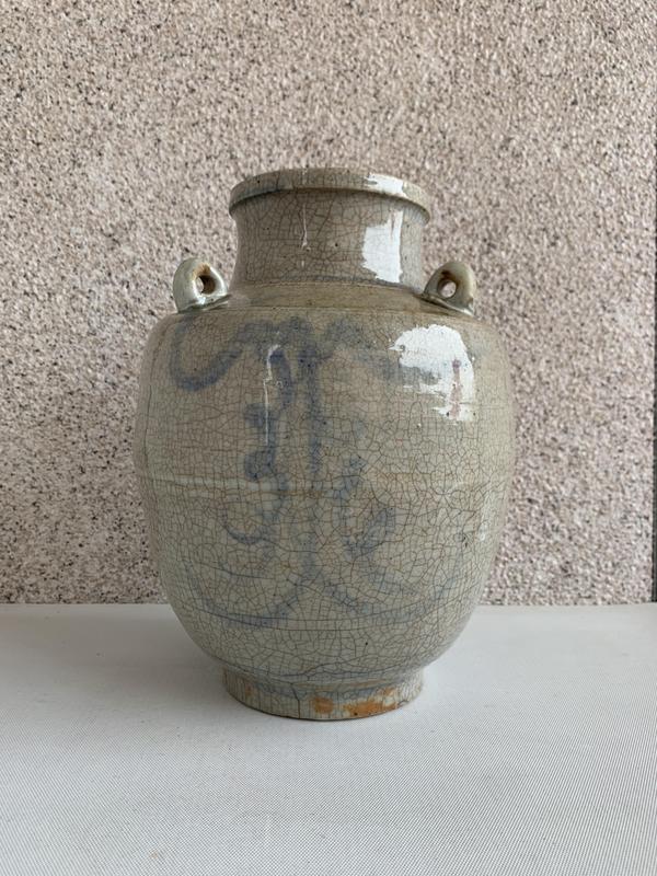 古玩陶瓷青花花卉紋四系罐拍賣,當(dāng)前價(jià)格580元