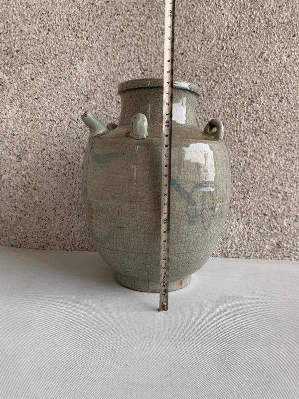 古玩陶瓷青花花卉紋四系罐拍賣,當(dāng)前價(jià)格580元