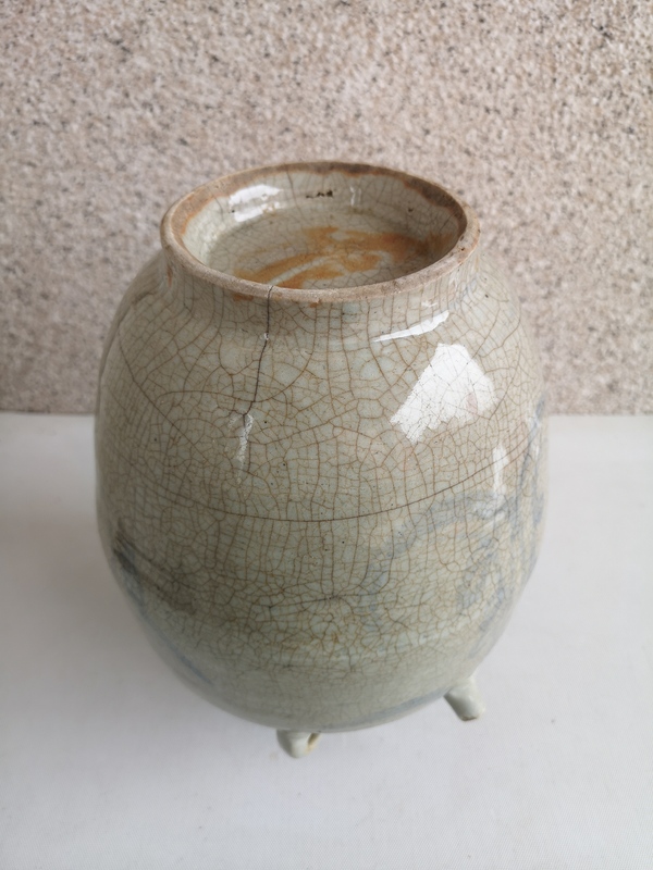 古玩陶瓷青花花卉紋四系罐拍賣,當(dāng)前價(jià)格580元