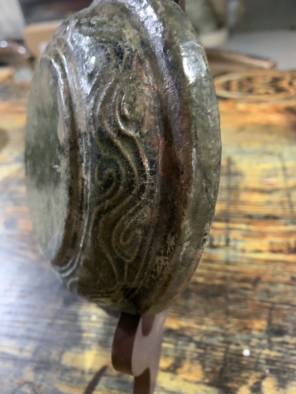古玩陶瓷漢代精品綠釉印花盆拍賣,當(dāng)前價格3280元