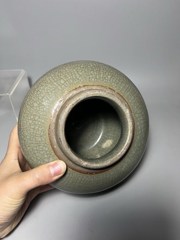 古玩陶瓷龍泉青瓷歌釉罐拍賣,當(dāng)前價(jià)格599元