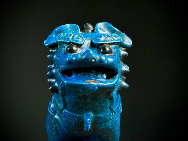 古玩陶瓷孔雀藍獅子擺件拍賣,當前價格3500元