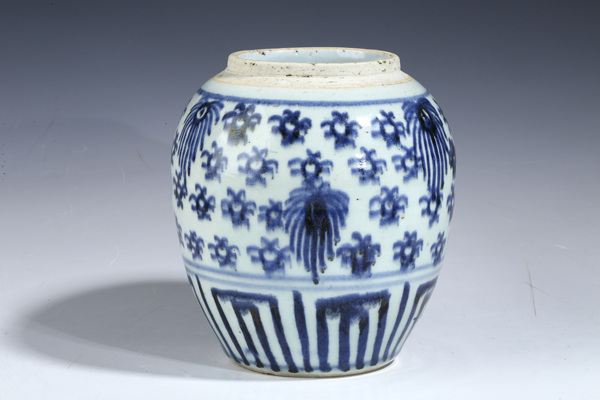 古玩陶瓷明末清初·青花鳳眼樽拍賣,當前價格1800元