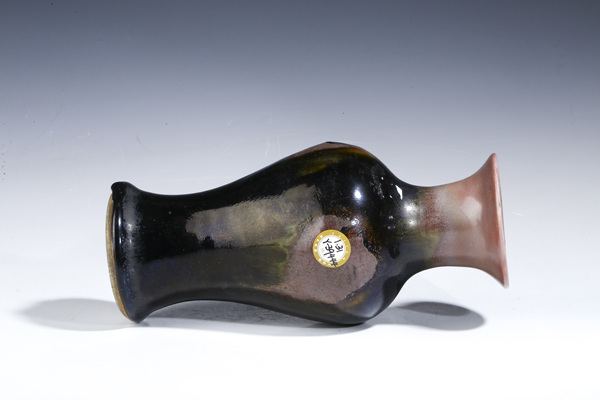 古玩陶瓷清中晚·窯變釉三陽開泰觀音瓶拍賣,當前價格1550元