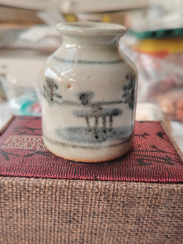 古玩陶瓷清山水紋青花水盂拍賣,當前價格188元