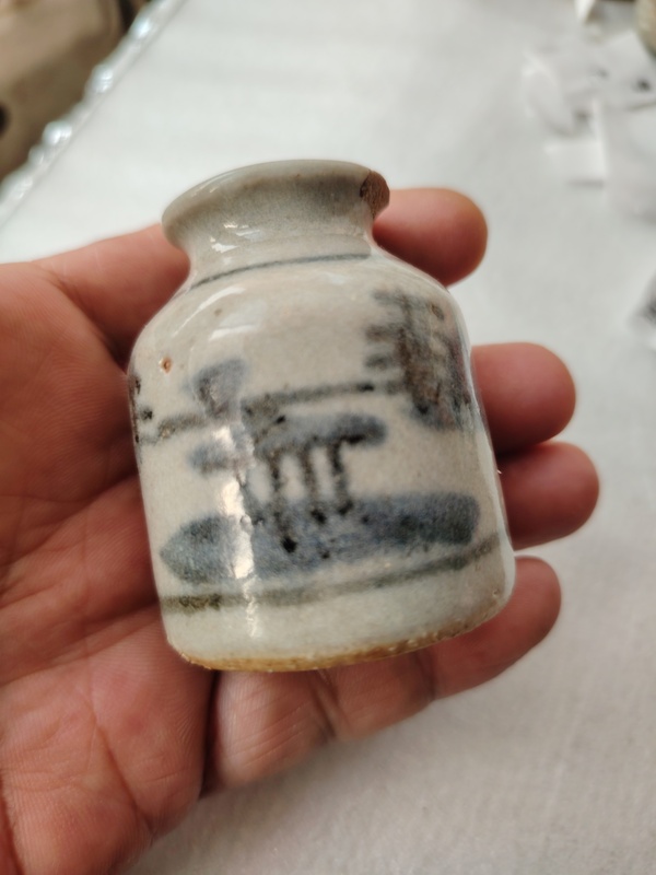 古玩陶瓷清山水紋青花水盂拍賣,當前價格188元