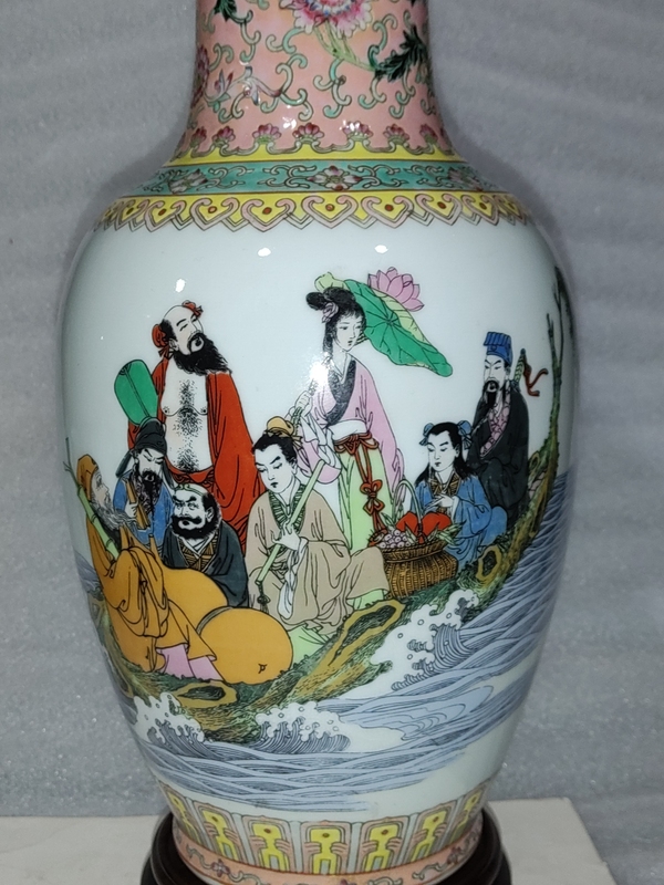 古玩陶瓷粉彩貼花八仙人物紋瓶拍賣,當(dāng)前價(jià)格1888元