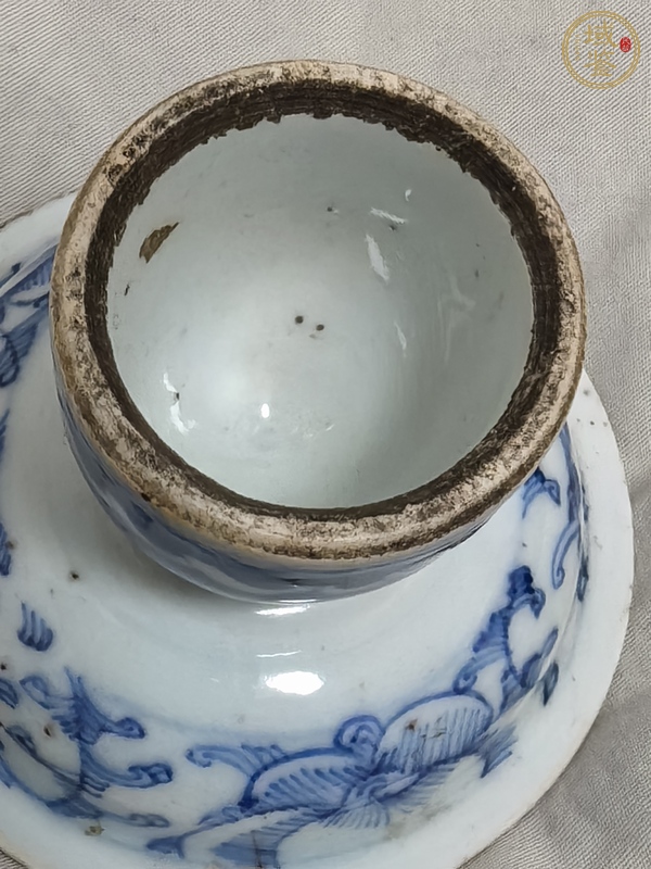 古玩陶瓷青花高足盤真品鑒賞圖