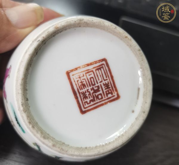 古玩陶瓷粉彩麒麟送子圖蓋缸真品鑒賞圖