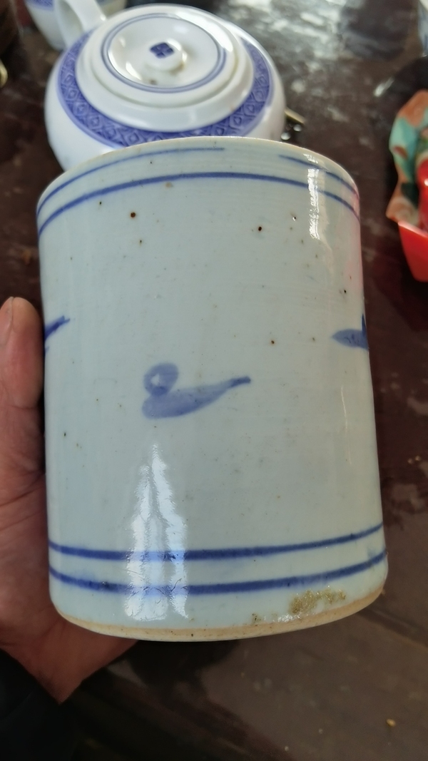 古玩陶瓷青花山水人物紋筆筒拍賣,當前價格3600元
