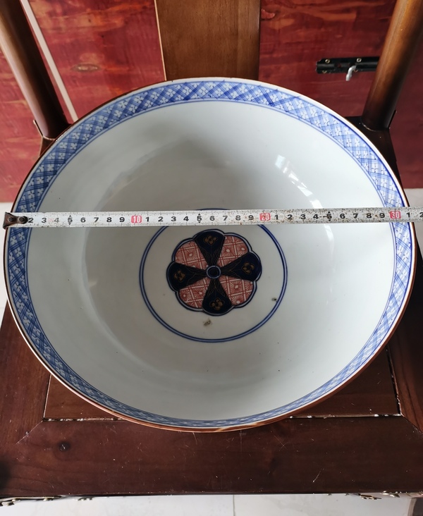 古玩陶瓷【精美大碗】晚清青花加彩喜上眉梢大碗拍賣,當(dāng)前價格600元
