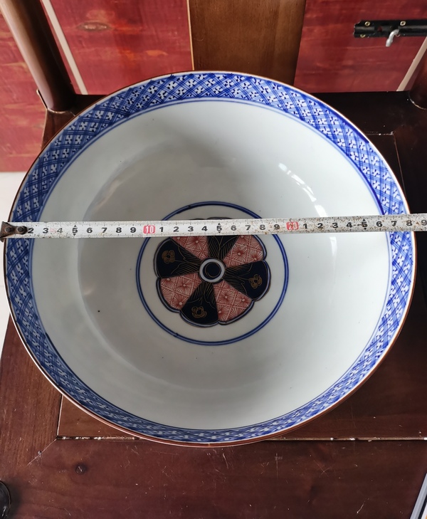 古玩陶瓷【精美大碗】晚清花卉紋青花加彩碗拍賣,當前價格3600元