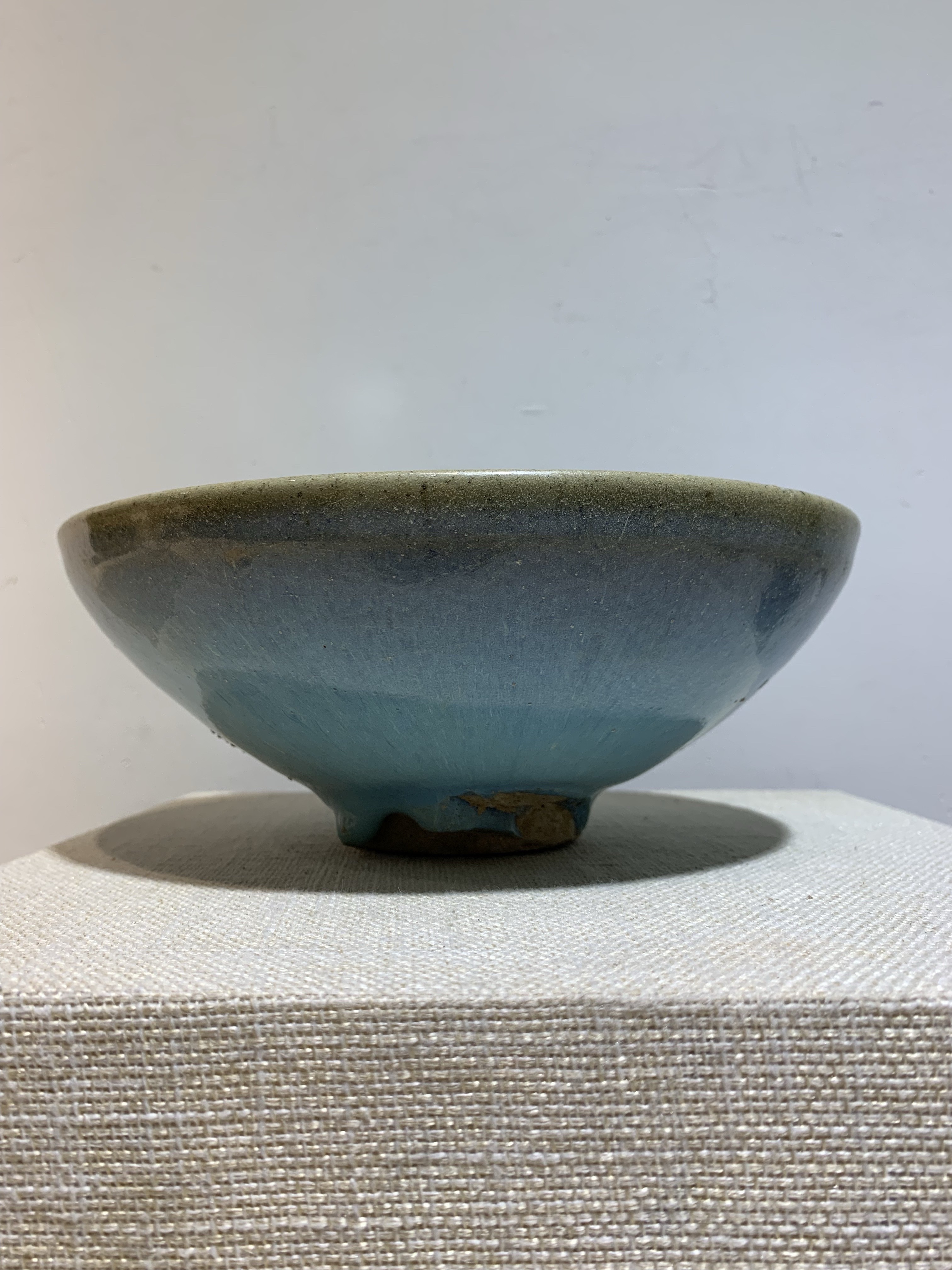 鈞窯天藍釉紫斑陵花盤 宋時代 唐物 中国古玩 中国美術 A904