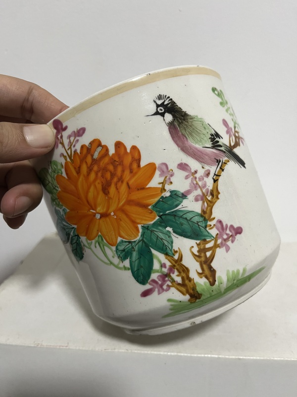古玩陶瓷民國粉彩花鳥紋香爐拍賣,當前價格1200元