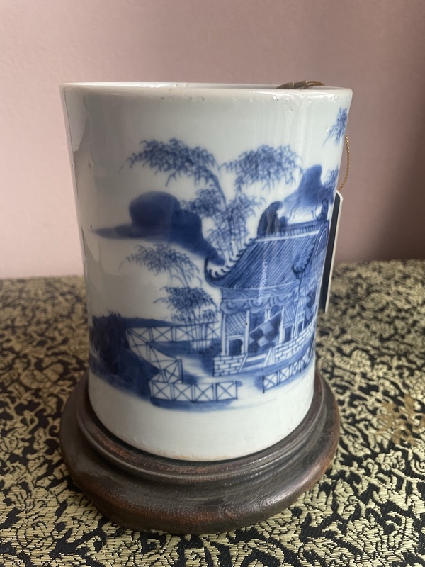 古玩陶瓷山水紋青花筆筒拍賣,當前價格25000元