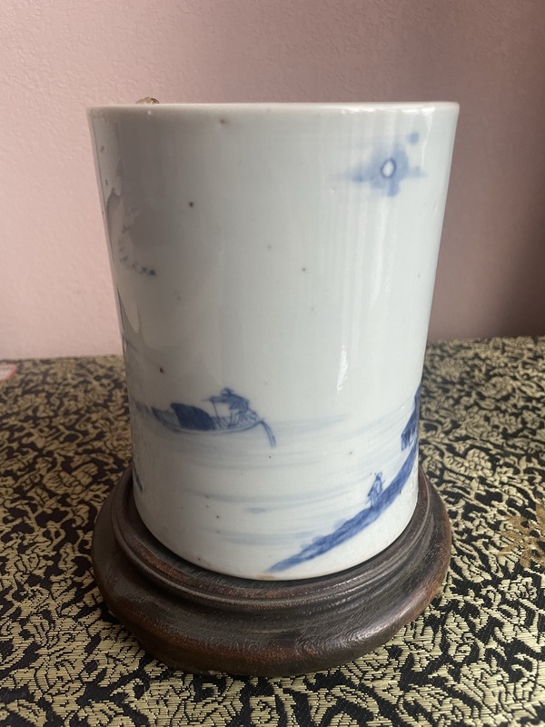 古玩陶瓷山水紋青花筆筒拍賣,當前價格25000元