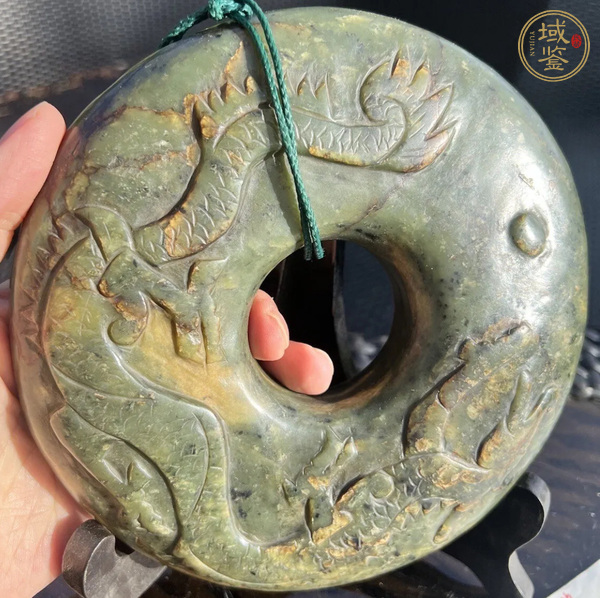 古玩玉器碧玉雕“龍紋壁”真品鑒賞圖