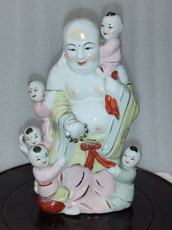 古玩陶瓷五子彌勒佛塑像拍賣,當前價格688元