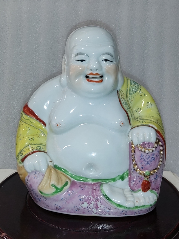古玩陶瓷粉彩彌勒佛塑像拍賣,當前價格1168元