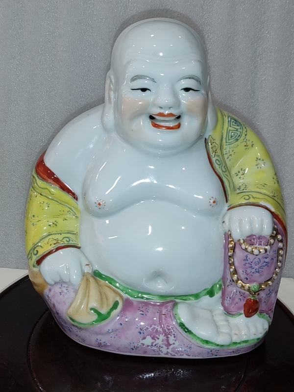 古玩陶瓷粉彩彌勒佛塑像拍賣,當前價格1168元