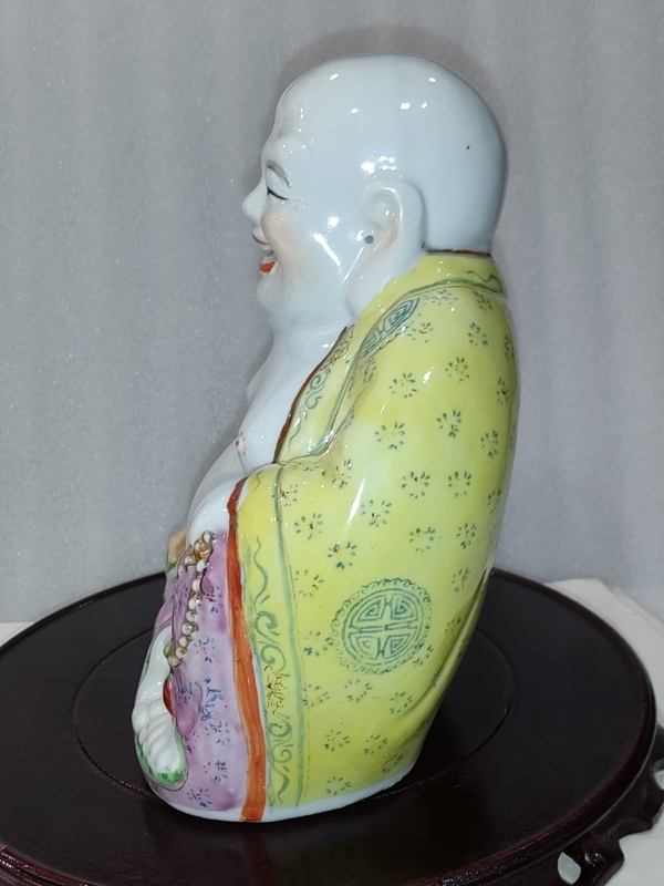 古玩陶瓷粉彩彌勒佛塑像拍賣,當前價格1168元
