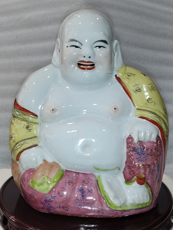 古玩陶瓷粉彩彌勒佛塑像拍賣,當前價格1888元
